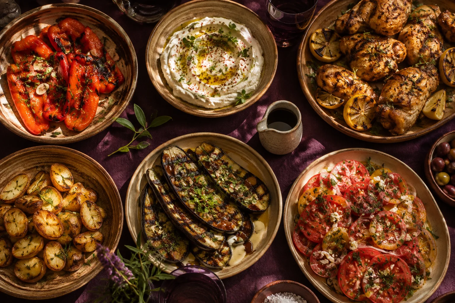 Generated shared Mediterranean table for the fictional Vitavern concept